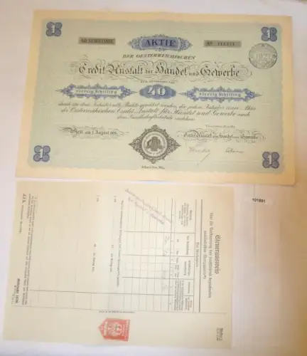 Aktie 40 Schilling Österreich Credit Anstalt für Handel und Gewerbe 1926