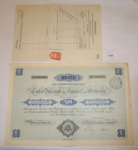 Aktie 40 Schilling Österreich Credit Anstalt für Handel und Gewerbe 1926