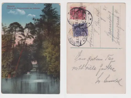 78887 AK Masuren - Partie an der Eisenbahnbrücke bei Rudczanny 1920