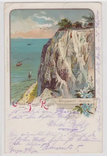 910544 AK Gruss von der Insel Rügen - Königsstuhl (Nordseite) 1914