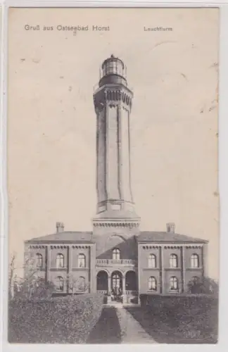 910745 AK Gruß aus Ostseebad Horst (Niechorze) - Leuchtturm 1908