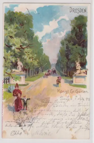 909829 Künstler Edgar Schmidt AK Dresden - Königlicher Gr. Garten 1898
