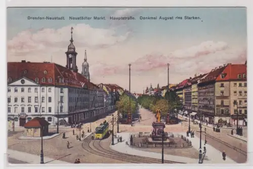 910750 AK Dresden-Neustadt - Neustädter Markt, Hauptstraße, Denkmal
