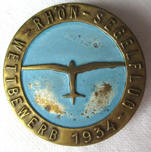 seltenes Blech Abzeichen Rhön Segelflug Wettbewerb 1934 (112688)
