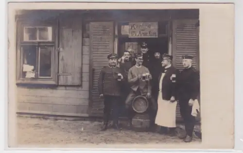 910758 Foto AK Kantine der 64. Armierungs-Kompanie Neue Brauerei Posen