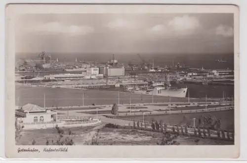 91864 Foto AK Gotenhafen Gdingen Gdynia - Hafenteilbild Danziger Bucht 1942