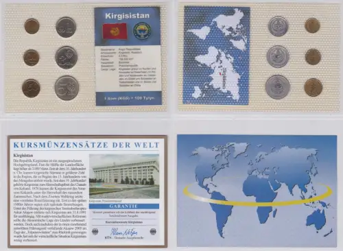 KMS Kursmünzensätze der Welt KMS 6 Münzen Kirgisistan Som im Blister (116346)