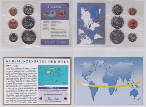 KMS Kursmünzensätze der Welt KMS 6 Münzen Fidschi Dollar im Blister (117570)