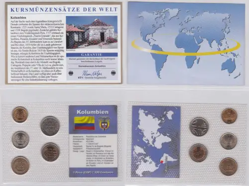 KMS Kursmünzensätze der Welt KMS 5 Münzen Kolumbien Peso im Blister (115694)