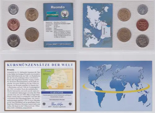 KMS Kursmünzensätze der Welt KMS 5 Münzen Ruanda Franc im Blister (113573)