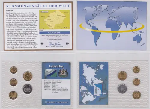 KMS Kursmünzensätze der Welt KMS 5 Münzen Lesotho Loti im Blister (115660)