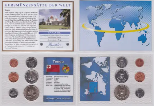 KMS Kursmünzensätze der Welt KMS 6 Münzen Tonga Pa'anga im Blister (120151)
