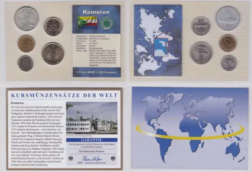 KMS Kursmünzensätze der Welt KMS 5 Münzen Komoren Franc im Blister (121962)