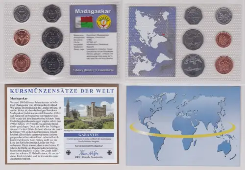KMS Kursmünzensätze der Welt KMS 6 Münzen Madagaskar Ariary im Blister (129905)