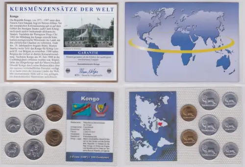 KMS Kursmünzensätze der Welt KMS 8 Münzen Kongo Franc im Blister (125209)