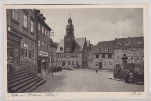910659 Ak Luftkurort Stadtroda - Markt mit Geschäften und Ratskeller 1934
