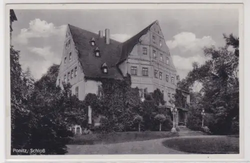 910667 Ak Ponitz - Blick auf das Schloß 1937