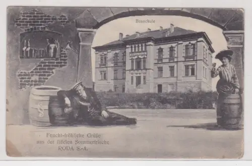 910666 Ak Feucht-Fröhliche Grüße fidele Sommerfrische Roda - Bauschule 1911
