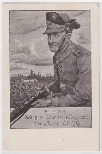 56775 Regiments Ak Dresden Kgl.sächs. Schützen Regiment Nr.108