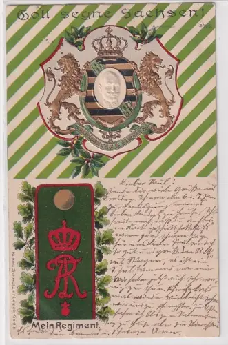 64800 Präge Ak Mein Regiment  Dresden 1. K.S. Leib-Grenadier-Regiment Nr.100