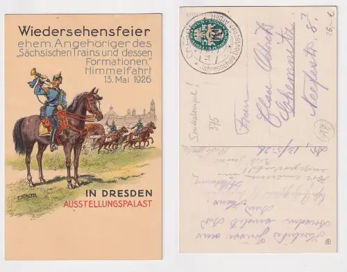 31635 Ak Dresden Ausstellungspalast Wiedersehensfeier sächs.Train 1926