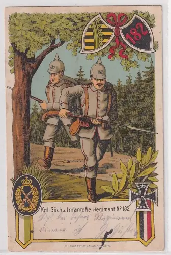 09104 Regiments Ak Freiberg Kgl. Sächs. 16. Infanterie-Regiment Nr. 182