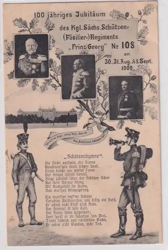 91549 Ak Dresden 100jähriges Jubiläum des K.S.Schützen regiments Nr.108, 1909