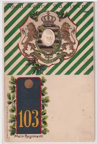 70077 Präge Ak Mein Regiment Bautzen Kgl. Sächs. 4. Infanterie-Regiment Nr.103