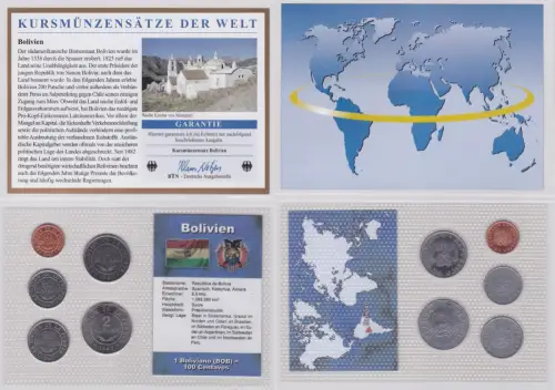 KMS Kursmünzensätze der Welt 5 Münzen Bolivien Boliviano im Blister (134759)