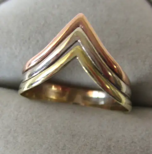 charmanter 333er Gold Damen Ring in Tricolour (157005)