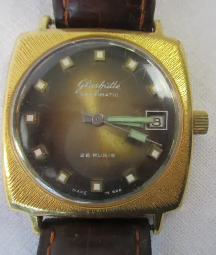 GUB Glashütte Spezimatic 26 Steine Armbanduhr Automatik Kaliber 75 (134087)