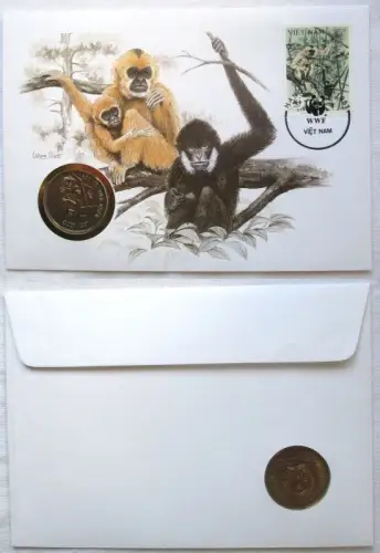 Numisbrief  10 Dong Vietnam 1990 Affen  (141564)