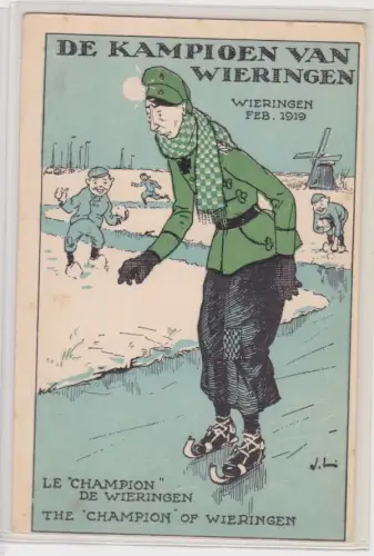 910314 Humor AK De Kampioen van Wieringen - Champion vpn Wieringen Feb. 1919