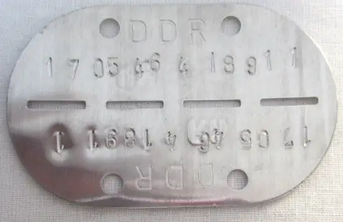 EKM Erkennungsmarke NVA DDR Militär Armee Rh Aluminium (124811)