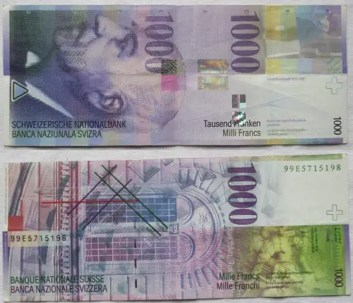 100 Franken Banknote Schweiz 1999 Schweizerische Nationalbank P74 (131464)