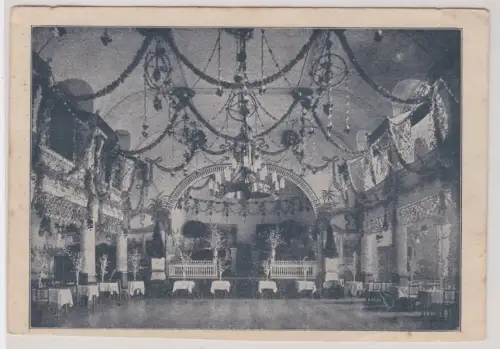 909769 Ak Pirna Schützenhaus geschmückter Saal mit Bühne 1922