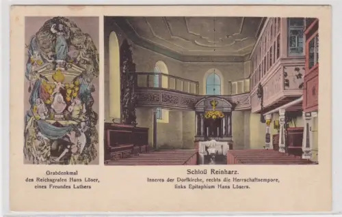 910660 Mehrbild Ak Schloß Reinharz - Grabdenkmal H. Löser, Inneres Dorfkirche