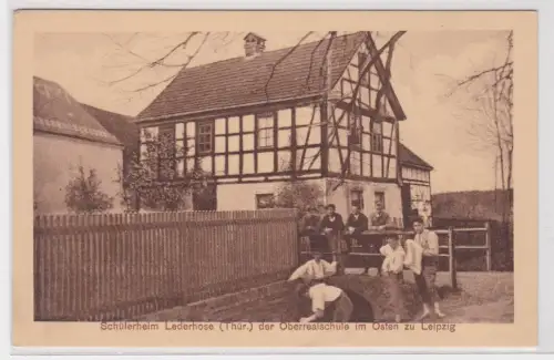 909910 Ak Lederhose Thür. Schülerheim d. Oberrealschule im Osten zu Leipzig