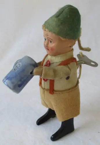altes Blechspielzeug Schuco Tanzfigur "Seppl mit HB Bierkrug" um 1930 (155899)