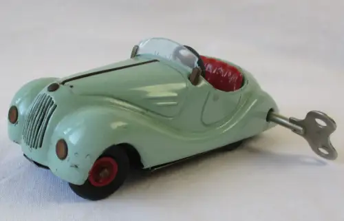 Blechspielzeug Schuco Akustico 2002 blau mit Schlüsselaufzug vor 1945 (165473)