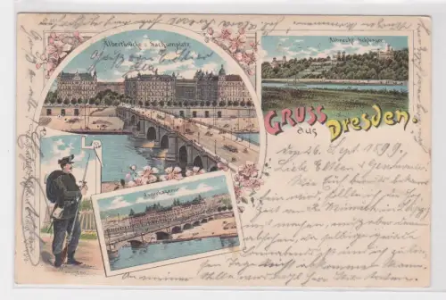 909785 Ak Lithografie Gruss aus Dresden 1899