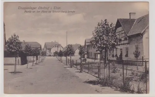 910555 AK Truppenlager Ohrdruf - Partie an der Fürst zu Schwarzburg-Str. 1917