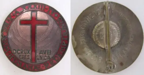 Antike Christliche Anstecknadel Crux Ave Spes Unica A. 33-34 emailliert (148684)