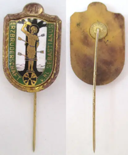 seltenes emaillierte Anstecknadel 40 J. Erzbruderschaft St. Sebastianus (141479)