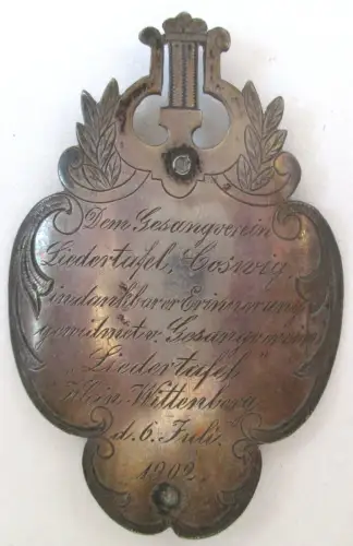 seltener Stocknagel Silber Gesangverein Liedertafel Coswig 1902 (144098)