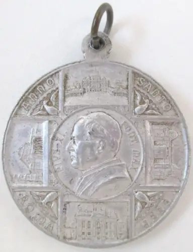 VATIKAN Kirchenstaat Pabst Pius XI. Tragbare Aluminium-Medaille, 1925 (143206)