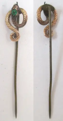 hübsche kleine Brosche Anstecknadel Schlange 585 Gold (141916)