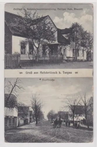 51167 Mehrbild Ak Gruß aus Mehderitzsch b. Torgau - Gasthof, Kolonialwarenhandl.
