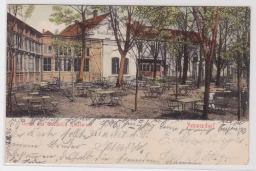 99557 Ak Ammendorf - Gruss aus Gaudich's Restaurant 1906