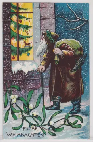 907972 Ak Frohe Weihnachten: Weihnachtsmann vor erleuchteten Fenster 1911
